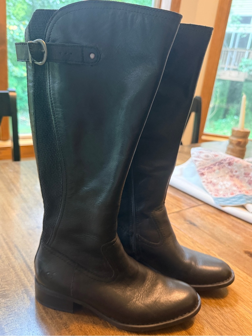 Born Black Carran Leather Boot Size 7